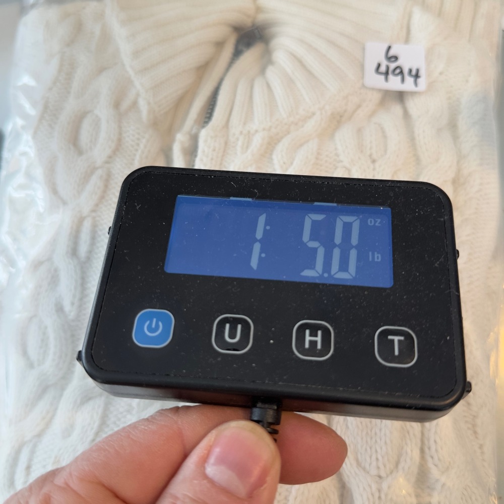 LL Bean Womens Cream White Cotton Cable Knit Full Zip Cardigan Sweater M 298836 - Picture 11 of 11